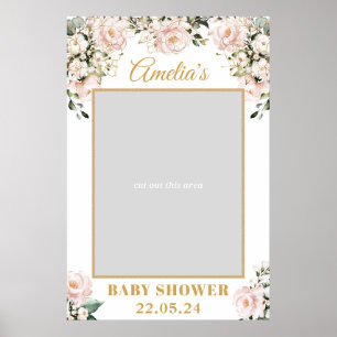 Affiche Accessoire de photo Bohème rose poudrée floral oré
