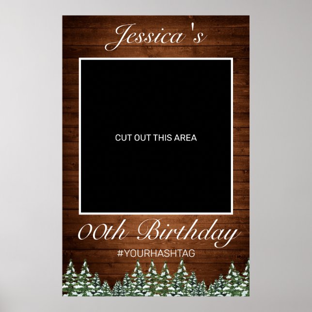Affiche Accessoire de photo d'anniversaire Pays de Bois et (Devant)