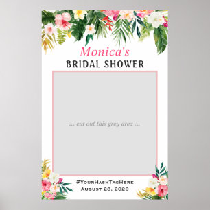 Affiche Accessoire de photo de mariage tropical floral d'é