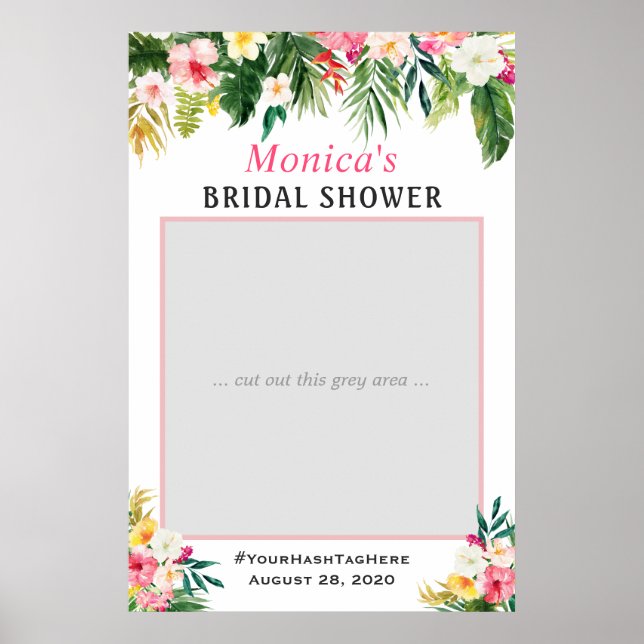 Affiche Accessoire de photo de mariage tropical floral d'é (Devant)