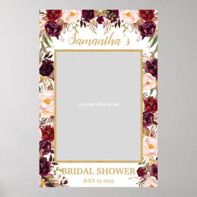 Affiche Accessoire de photo Fleur Rose Floral Bourgogne Ma (Devant)
