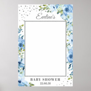 Affiche Accessoire de photo pour baby shower avec fleurs b