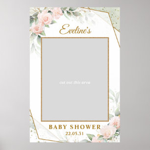 Affiche Accessoire de photo pour baby shower avec végétati