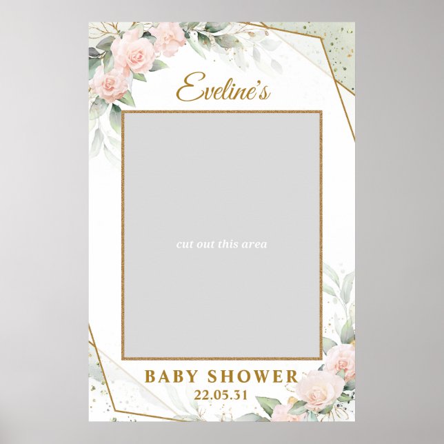 Affiche Accessoire de photo pour baby shower avec végétati (Devant)