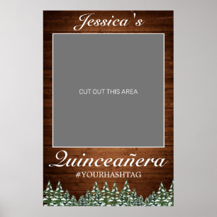 Affiche Accessoire de photo Quinceañera en bois enneigé et