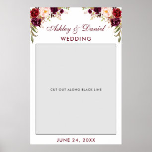 Affiche Accessoire de photomaton de mariage bordeaux