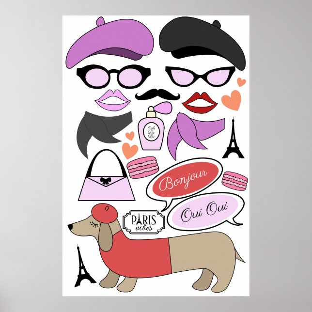 Affiche Accessoires de photobooth pour une soirée sur le t (Devant)