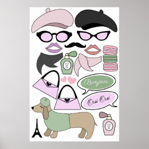 Affiche Accessoires de photomaton pour anniversaire sur le