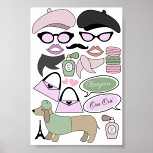 Affiche Accessoires de photomaton pour anniversaire sur le