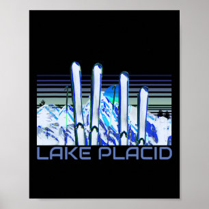 Affiche Accessoires de ski de Lake Placid Rétro Lake Placi