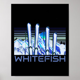 Affiche Accessoires de ski Whitefish Rétro Ski Whitefish