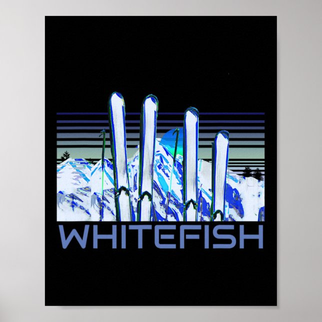 Affiche Accessoires de ski Whitefish Rétro Ski Whitefish  (Devant)
