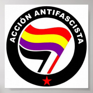 Affiche Acción Antifascista Antifascist Spanish Flag