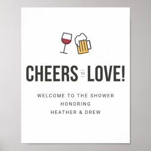 Affiche Acclamations aux couples d'amour Mariage Shower S