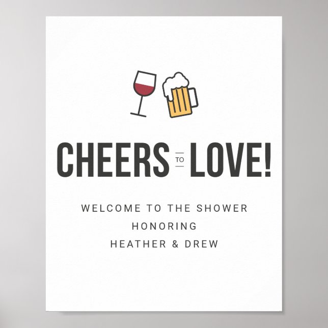 Affiche Acclamations aux couples d'amour Mariage Shower  S (Devant)