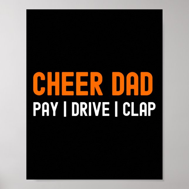 Affiche Acclamer Papa Orange Drôle Payer Conduire Applaudi (Devant)