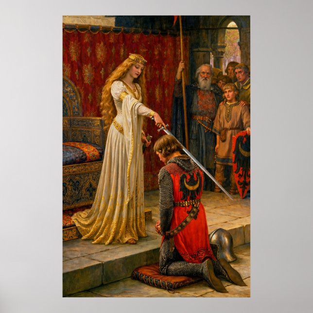 Affiche Accolade par Edmund Blair Leighton (Devant)