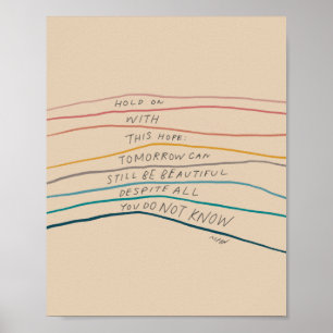 Affiche Accrochez-vous avec espoir - citation inspirante