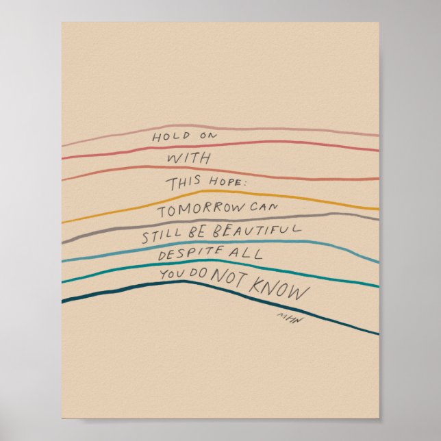 Affiche Accrochez-vous avec espoir - citation inspirante (Devant)