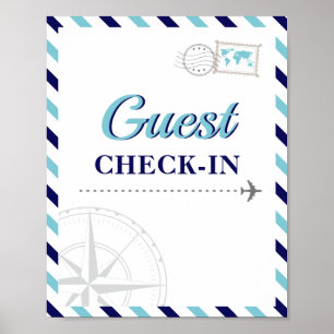 Affiche Accueil à l'enregistrement des invités de l'avion