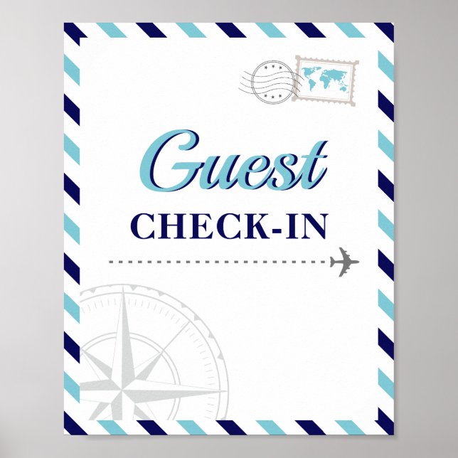 Affiche Accueil à l'enregistrement des invités de l'avion  (Devant)