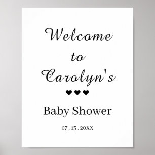 Affiche Accueil Baby shower blanc