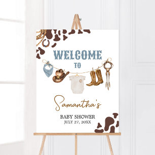 Affiche Accueil Baby shower Cowboy