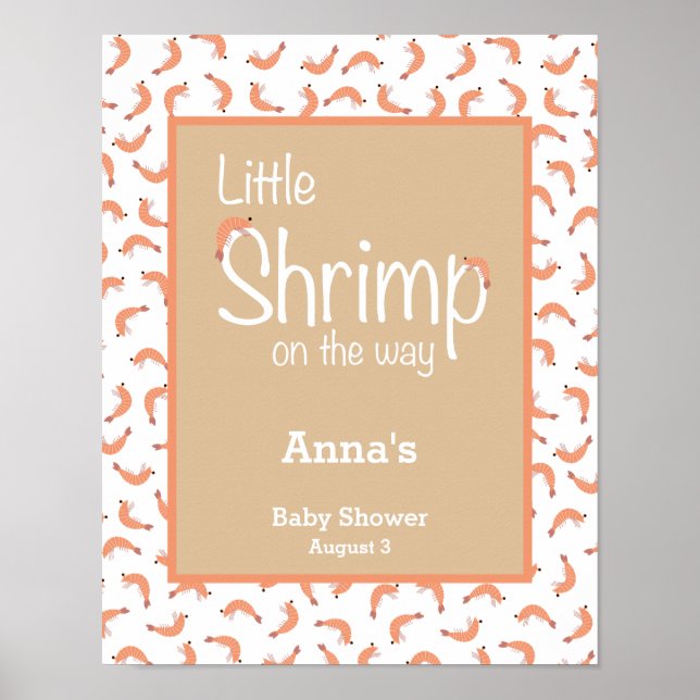 Affiche Accueil baby shower crevettes (Devant)
