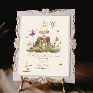 Affiche Accueil Baby shower Fairy Woodland Girl