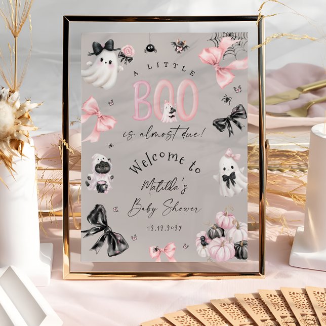 Affiche Accueil Baby shower Fille Halloween (Créateur téléchargé)