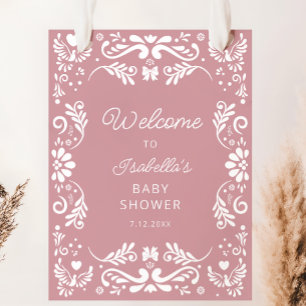 Affiche Accueil Baby shower fille mexicaine