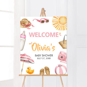 Affiche Accueil Baby shower Pink Splish