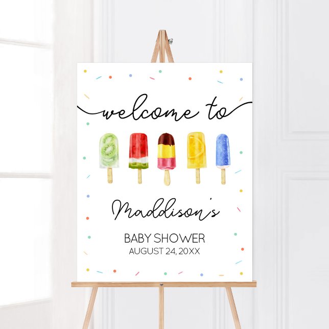 Affiche Accueil Baby shower populaire (Ready to Pop Baby Shower Welcome Sign)
