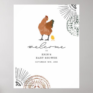 Affiche Accueil Baby shower poulet