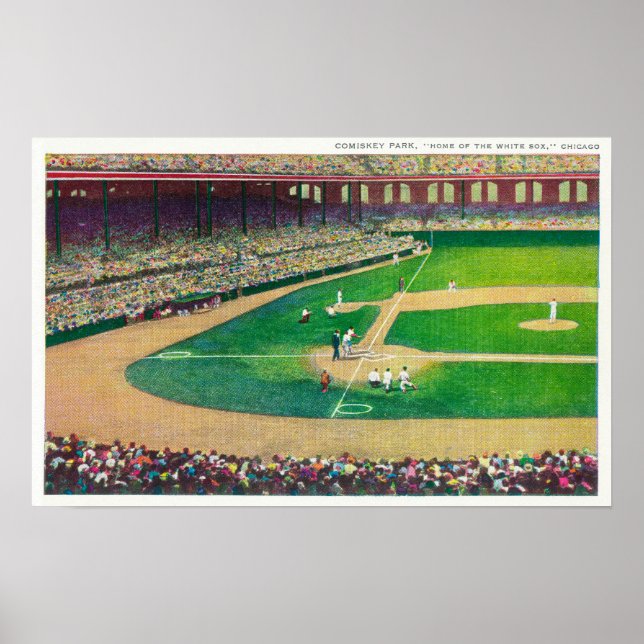 Affiche Accueil Base Bleachers Vue du parc Comiskey (Devant)