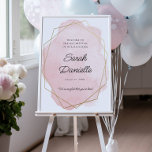Affiche Accueil Bat mitzvah rose élégant<br><div class="desc">Cet élégant design comprend un cadre géométrique entourant une aquarelle et votre texte personnalisé. Utilisez le formulaire modèle pour ajouter votre texte. Les menus d'édition avancés,  accessibles en choisissant "Outil de conception",  vous permettront de modifier les polices,  les couleurs et la disposition.</div>
