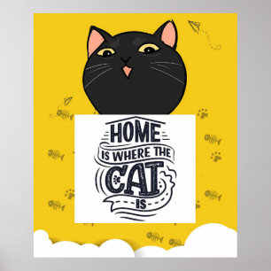 Affiche Accueil C'Est Là Que Se Trouve Le Chat   Le meille