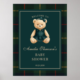 Affiche Accueil de Baby Shower Chic et Préparé avec un Our