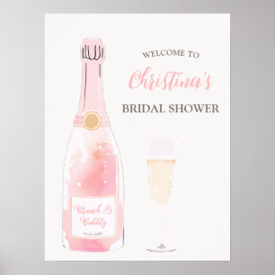 Affiche Accueil de Baby Shower Mariage Brunch et Champagne