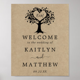 Affiche Accueil de la collection Rustic Heart Tree Mariage