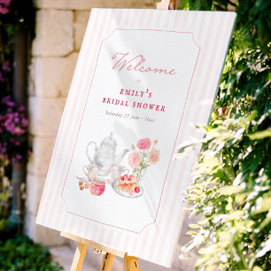 Affiche Accueil de la fête de mariage English Garden Tea P