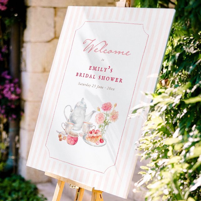Affiche Accueil de la fête de mariage English Garden Tea P (Créateur téléchargé)