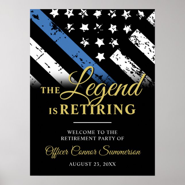 Affiche Accueil de la fête de retraite de la police mince  (Devant)