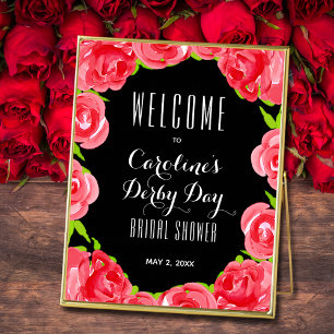 Affiche Accueil de la Fête des mariées de style Roses roug