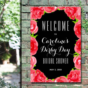 Affiche Accueil de la Fête des mariées de style Roses roug