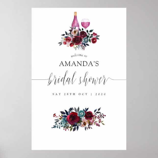 Affiche Accueil de la fête prénuptiale de dégustation de v (Devant)
