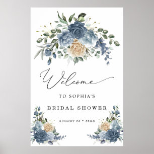 Affiche Accueil de la fête prénuptiale Dusty Blue et Champ