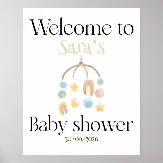 Affiche Accueil de l'affiche baby shower (Devant)