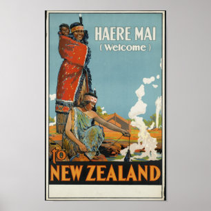 Affiche Accueil de l'AMI de Haere au rétro art de voyage