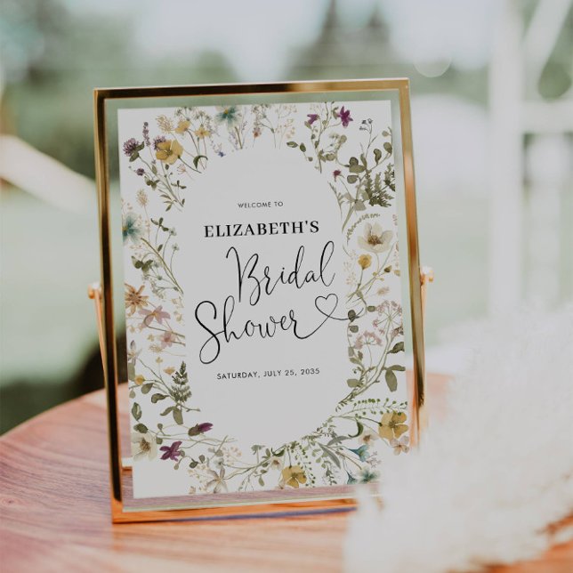 Affiche Accueil de Mariage Bohème Chic Fleur de Fête de Fi (Créateur téléchargé)